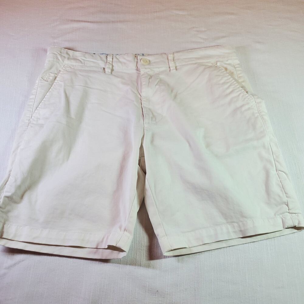 Denim & Flower Ricky Singh Mens Chino Shorts Size 32 White Stretch 7.5 Inseam